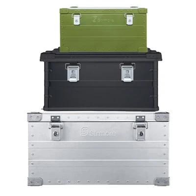 Caja de almacenamiento de herramientas para acampar de aleación de aluminio