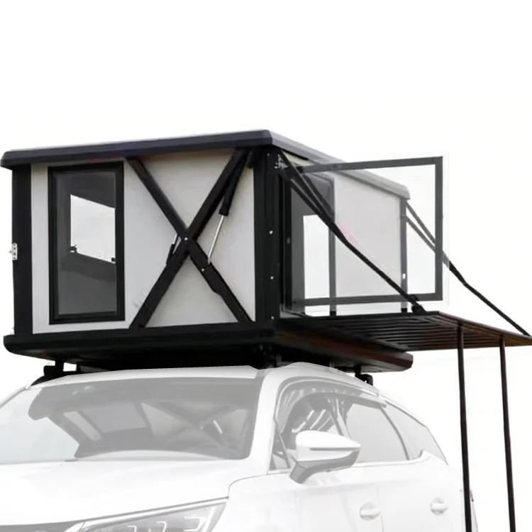 Tienda de campaña eléctrica de aluminio HardShell en la azotea con balcón